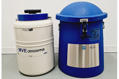 MVE CryoShipper 8.5升容器，帶ShipsLog 3溫度，帶數據記錄器